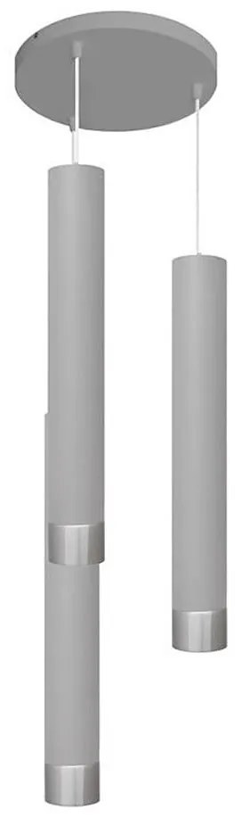 Lampadario LED a cavo TUBA 3xGU10/4,8W/230V grigio/cromo lucido