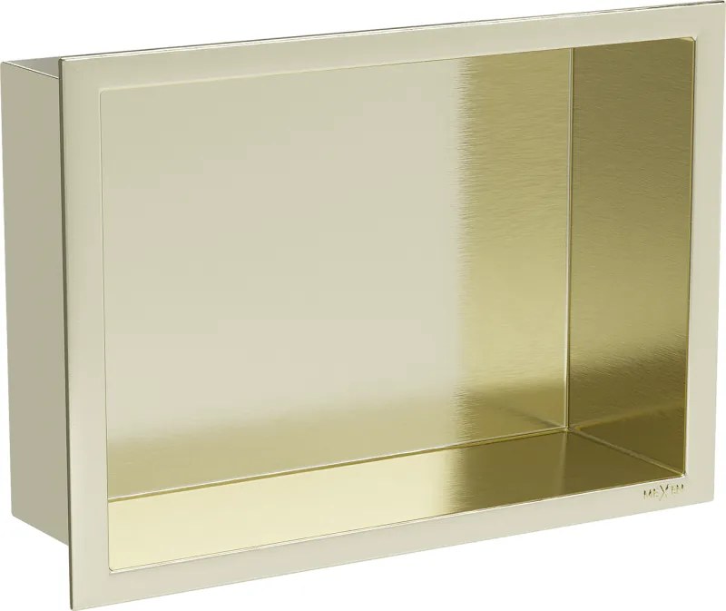 Mexen X-Wall-R mensola da incasso con bordo 30 x 20 cm, oro spazzolato - 1950302010