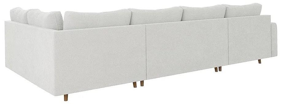 Divano angolare crema in tessuto bouclé (angolo sinistro/"U") Ariella - Ropez