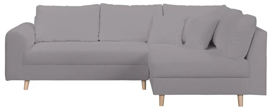 Divano angolare grigio scuro in tessuto bouclé (angolo destro) Ariella - Ropez