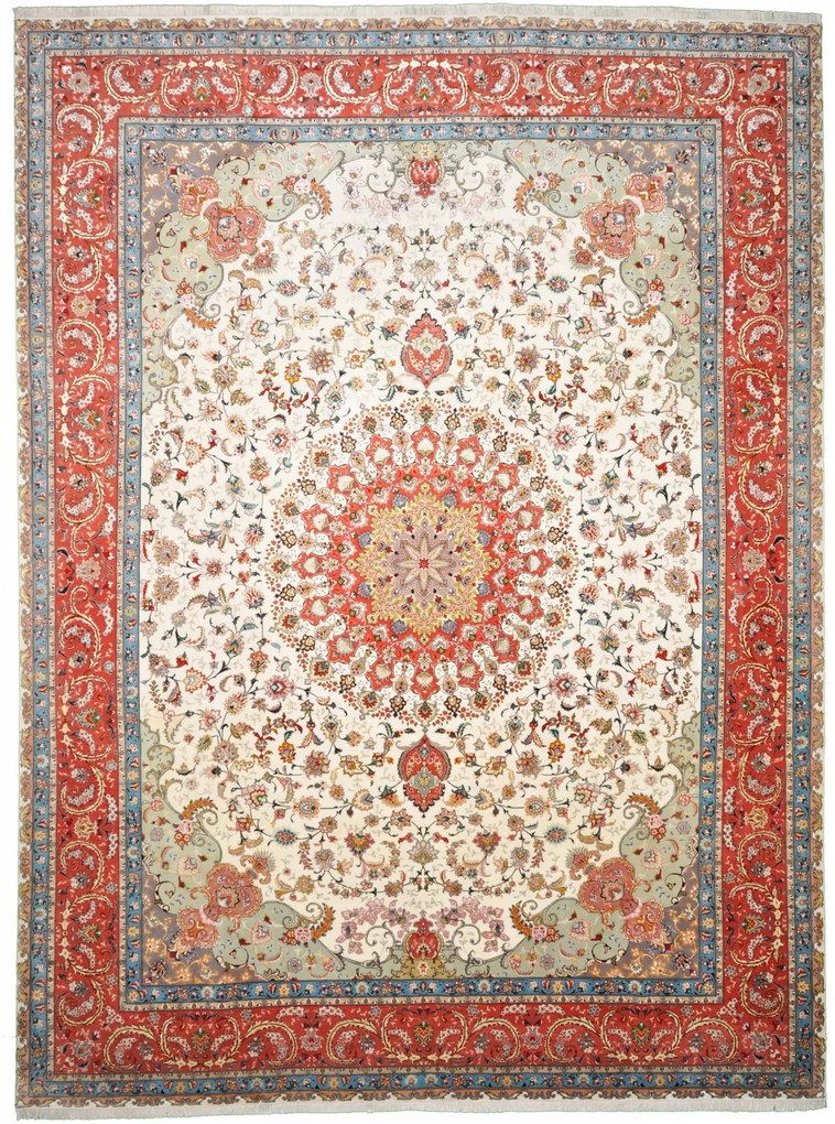 Tabriz Tappeto 300 x 400 Beige (Iran) Annodato A Mano