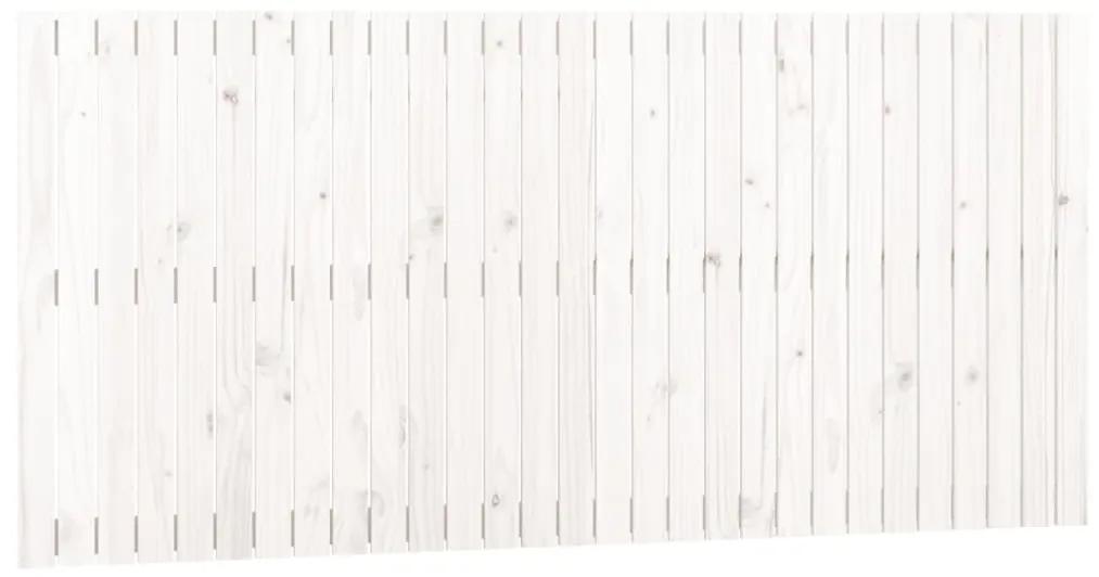 Testiera da parete bianca 185x3x90 cm in legno massello di pino