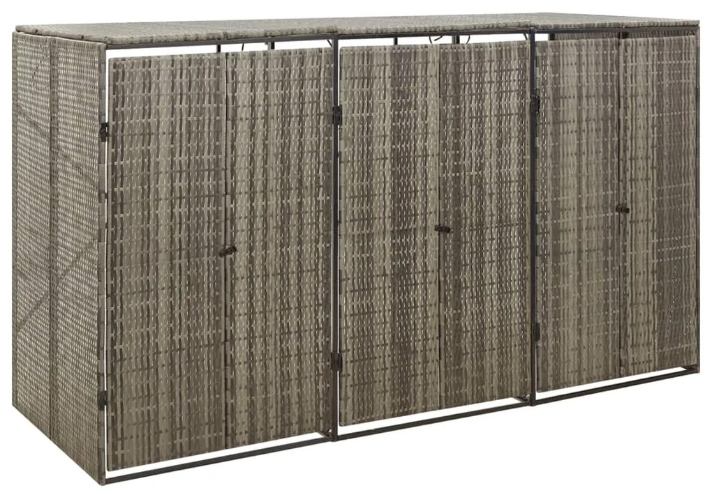 Copribidone Triplo Grigio 207x80x117 Cm İn Polyrattan /