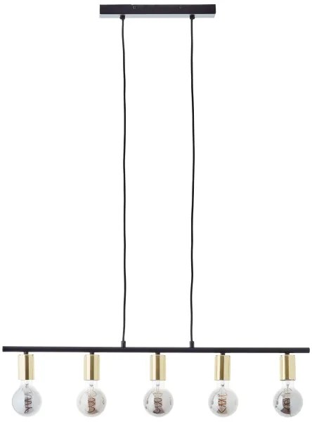Brilliant - Lampadario a sospensione con cavo KERRY 5xE27/40W/230V nero/ottone