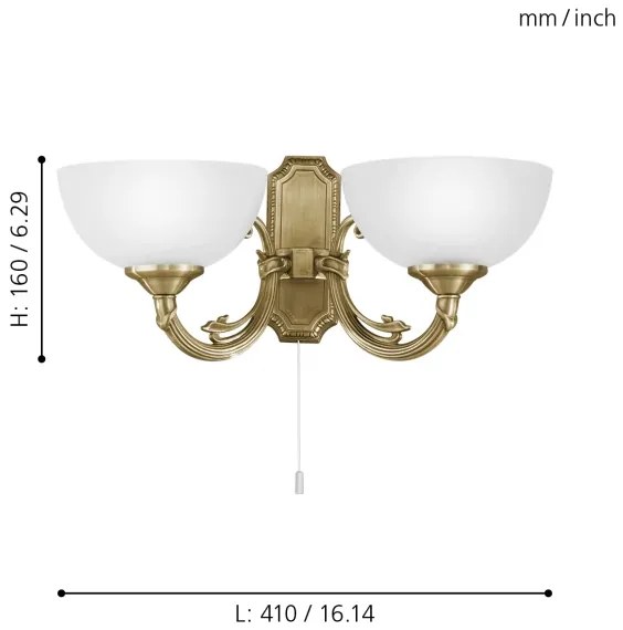 EGLO 82752 - Applique SAVOY 2xE14/40W/230V