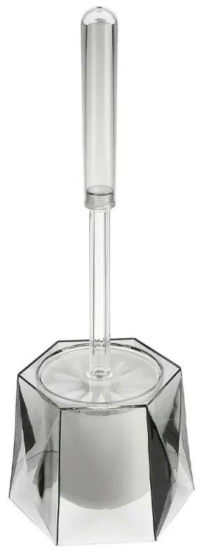 Portascopino grigio in plastica trasparente da appoggio Diamante