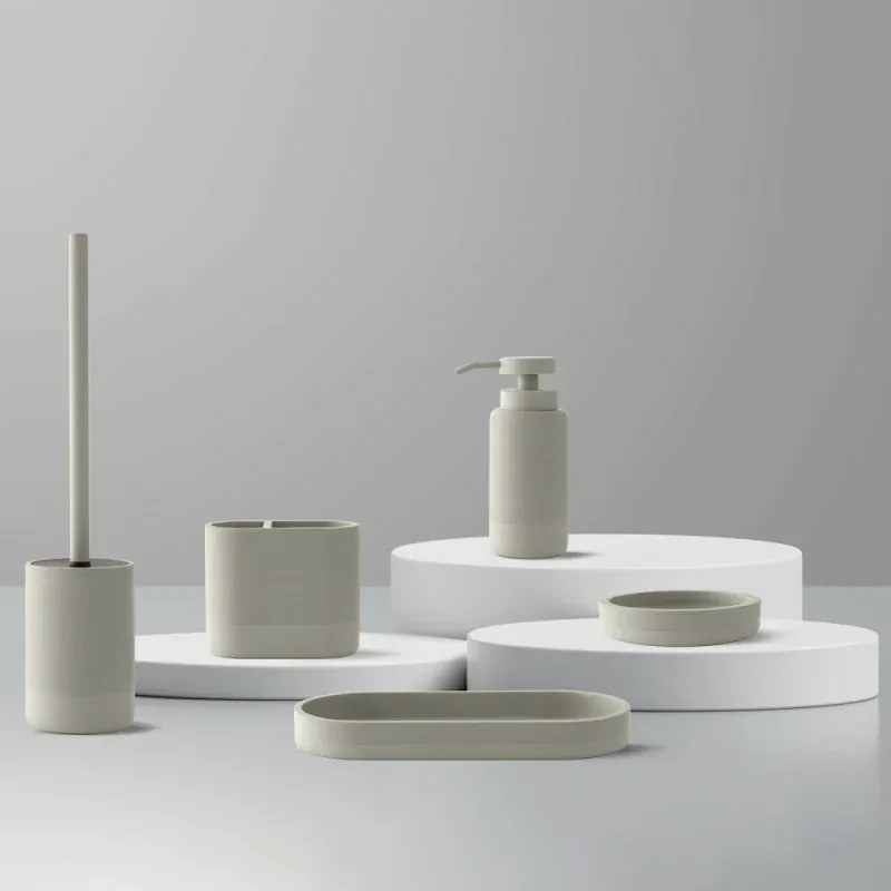 Set accessori bagno 2 pezzi in poliresina crema Marica