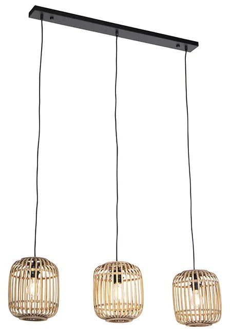 Lampada a sospensione in rattan rustico 3 luci - Manila