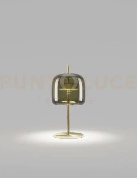 Jube lampada da tavolo s verde antico trasparente oro satinato 2 l2...