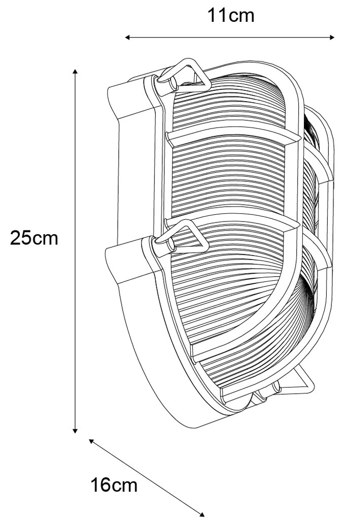 Lampada da Parete da Esterno Argento Ovale IP44 - Noutica