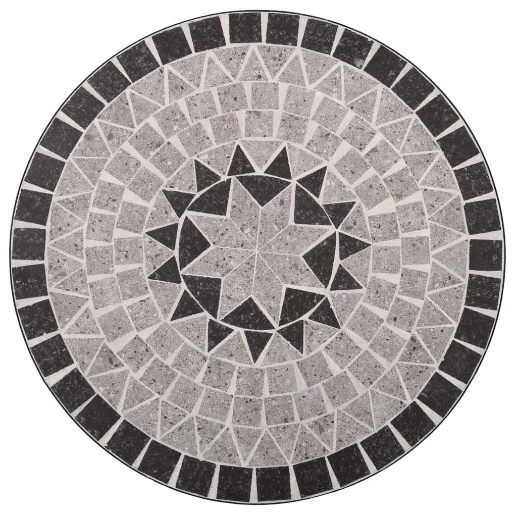 Tavolino da bistrot con mosaico grigio 61 cm in ceramica