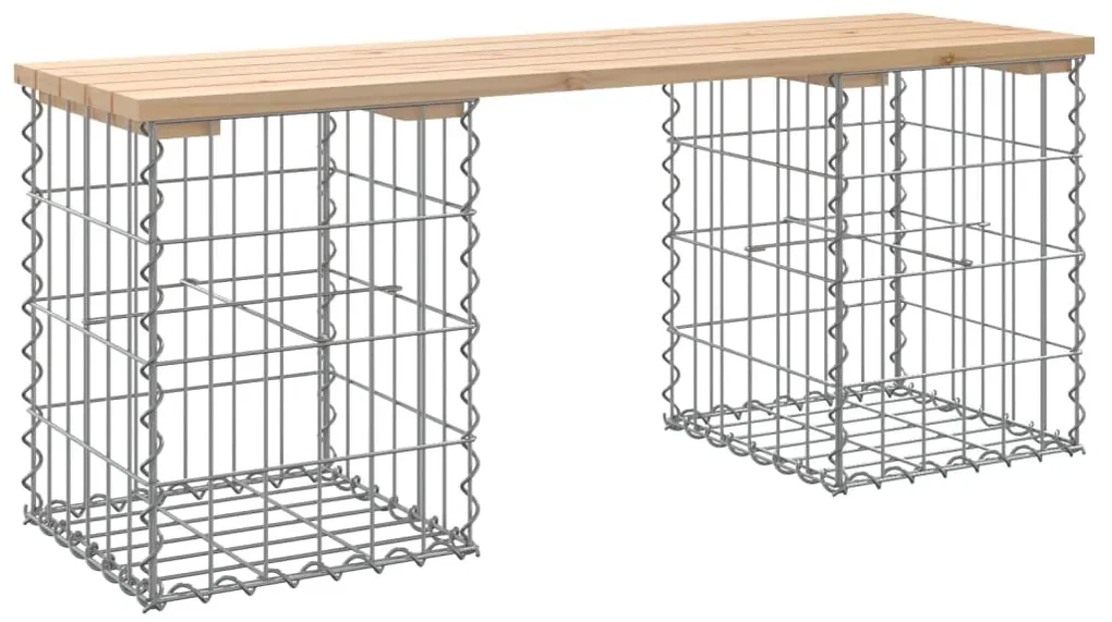 Panca giardino design gabbione 103x31x42 cm legno massello pino