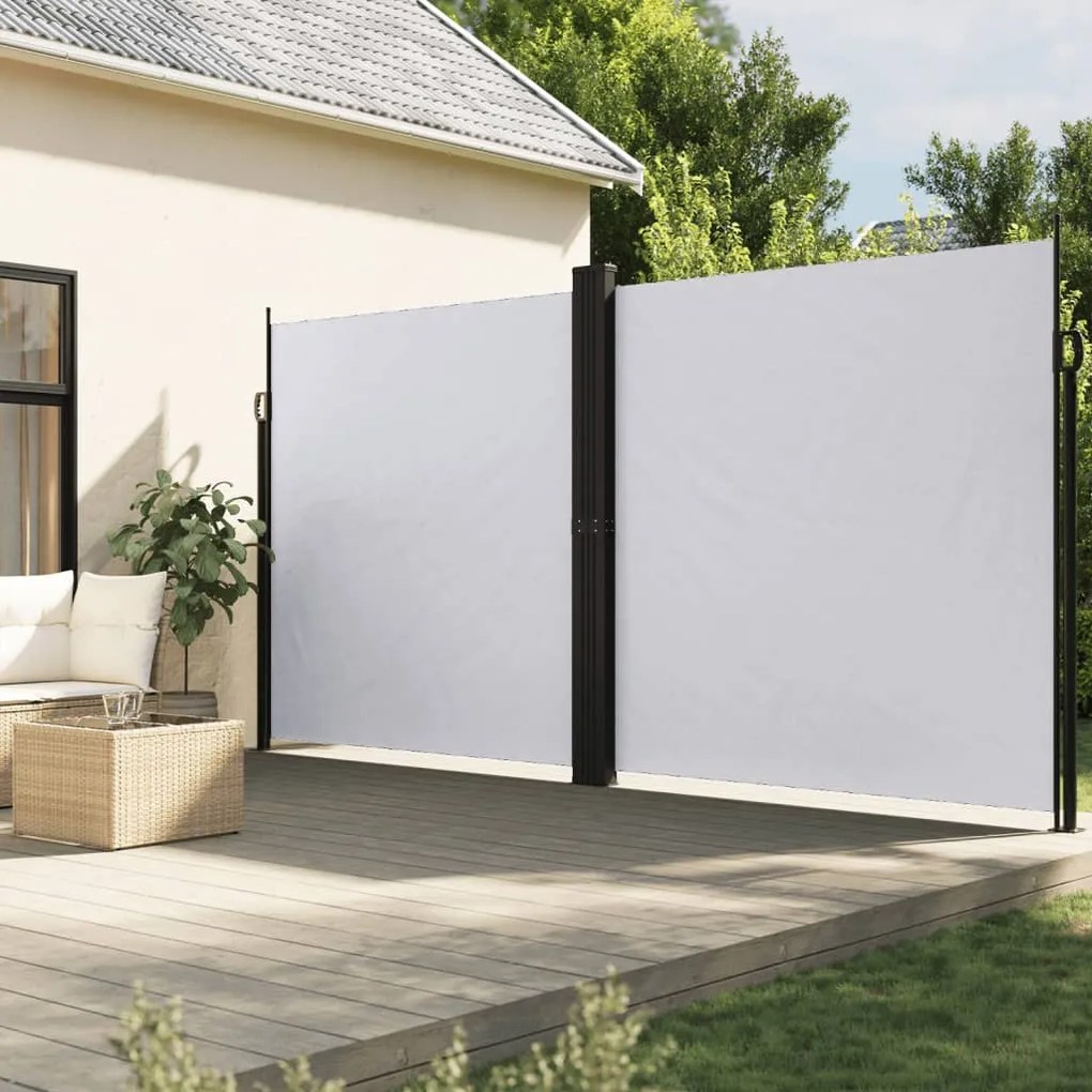 Tenda Da Sole Laterale Retrattile Bianca 200x1000 Cm /