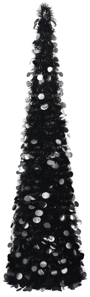 Albero di Natale Artificiale Apribile in PET, Nero / 150 cm