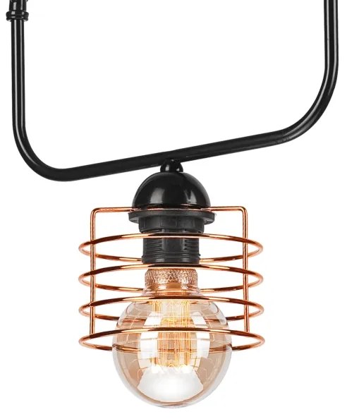 Lampadario a sospensione con catena MORGAN 1xE27/60W/230V nero/rame