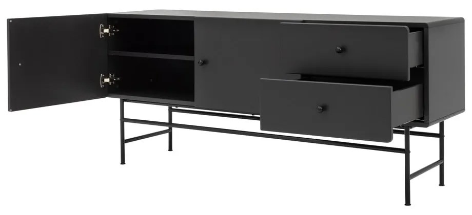 Cassettiera bassa nera 158x68 cm Cocktail - Tenzo