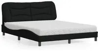 Letto con Materasso Nero 160x200 cm in Tessuto 3208543