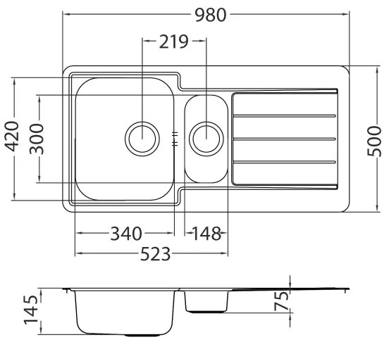 ALVEUS 1082440 - Lavello della cucina LINE 98x50 cm opaco acciaio/raso