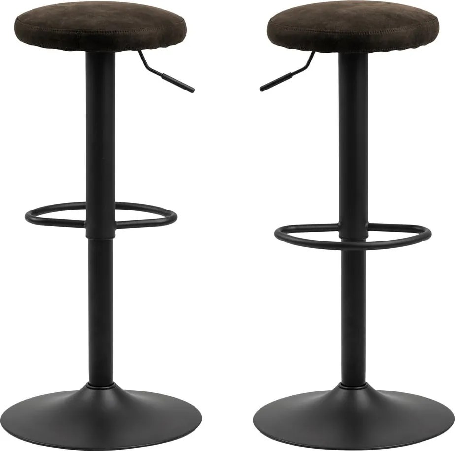 Sedia da bar grigia in imbottito con altezza regolabile (altezza della seduta 62 cm) Finch – Actona