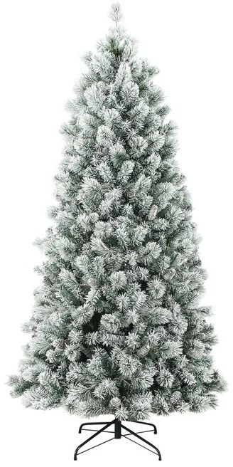 Albero di Natale artificiale innevato PVC bianco H 180 cm x Ø 85 cm