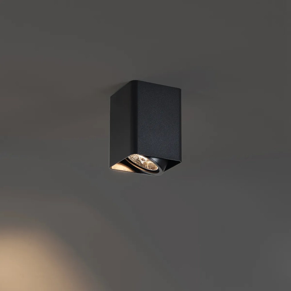 Faretto da superficie di design nero GU10 70mm orientabile e inclinabile - Vox