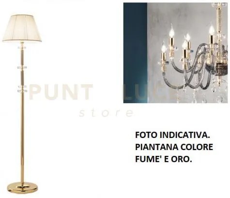 Piantana dido 1 luce fume' e oro attacco  e27 d.45cm