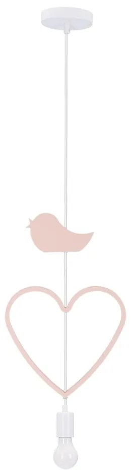 Lampada per bambini bianca e rosa con paralume in metallo Single - Candellux Lighting
