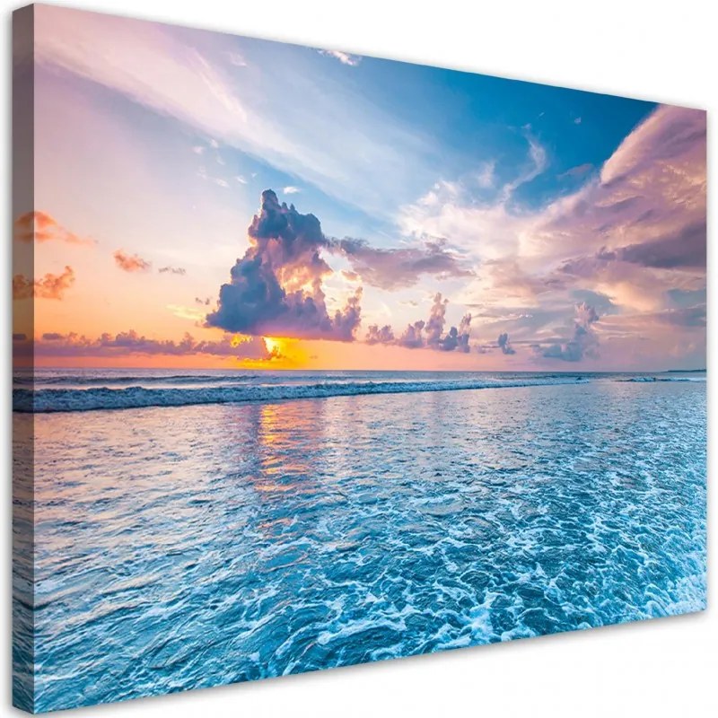 Quadro su tela, Tramonto dal mare  Dimensioni 90x60