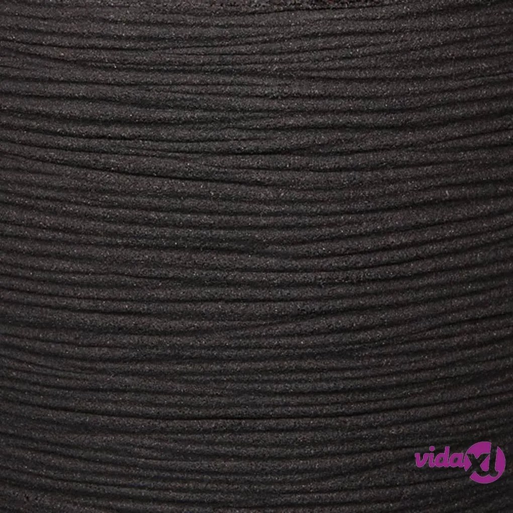Capi Vaso Nature Rib Elegante Basso 36x47 cm Nero KBLR782