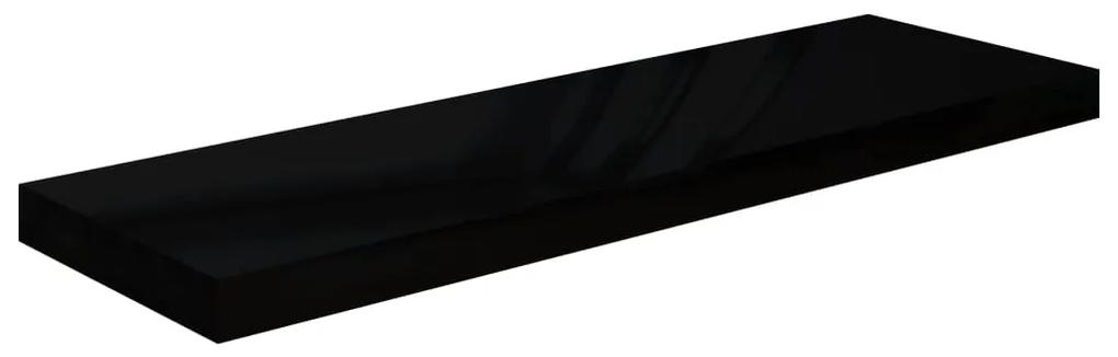 Scaffale a parete nero lucido 80x23,5x3,8 cm in mdf