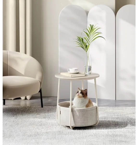 Tavolino d'appoggio NOIRA crema/bianco