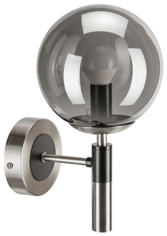 Applique ROLLO 1xE14/5W/230V cromo opaco/fumé