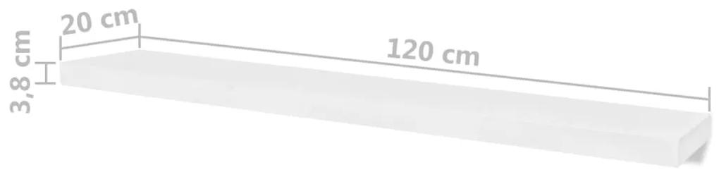 Mensole a parete 4 pz bianco 120 cm