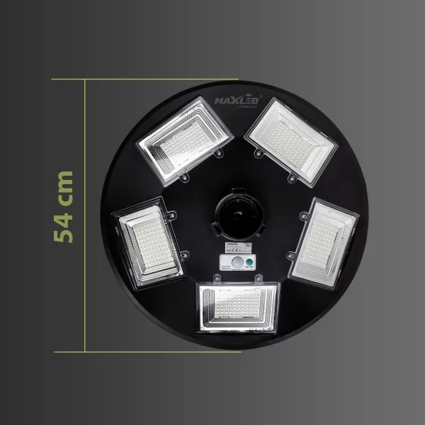 Lampione solare stradale a LED con sensore LED/22W/6V 6500K IP65 nero + telecomando