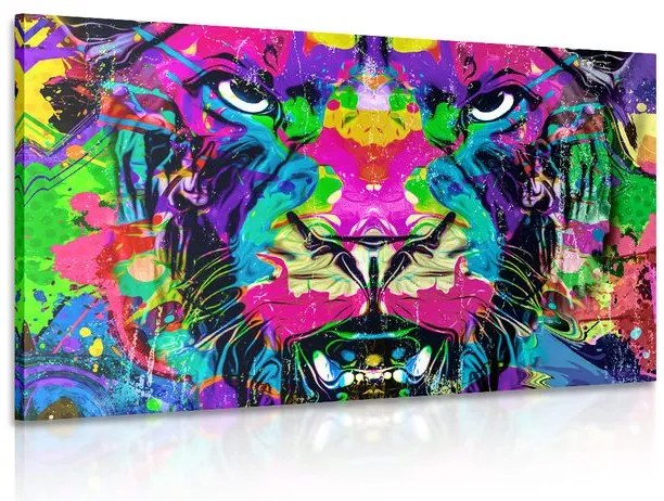 Stampa su tela – Felino multicolore