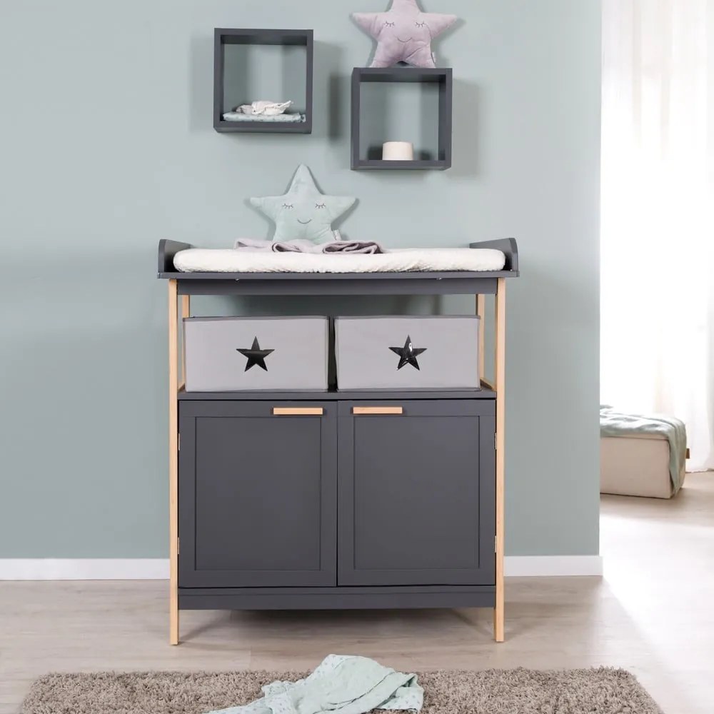 Cassettiera bassa per bambini antracite 87x75 cm Berlin - Roba