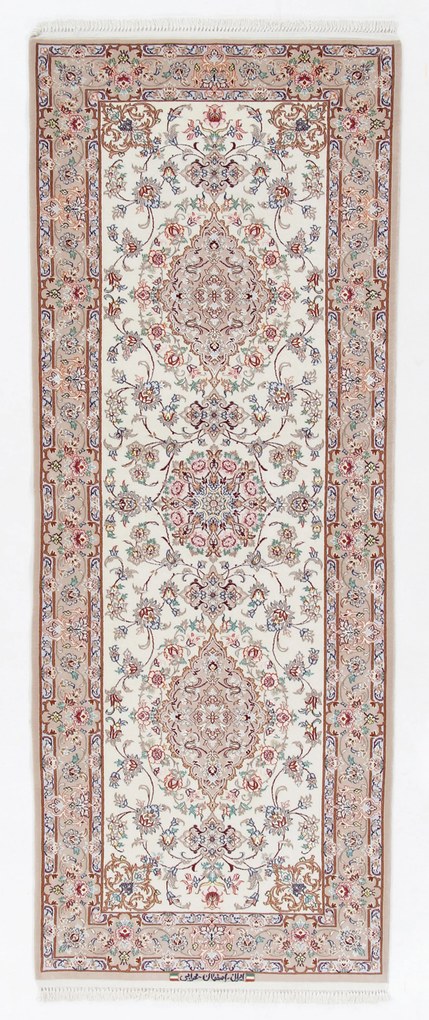 Isfahan Tappeto 90 x 220 (Iran) Annodato A Mano