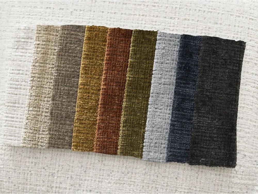 Divano angolare bianco (con penisola a destra/con chaise lounge) con rivestimento in ciniglia Leonore – Bobochic Paris