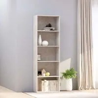 Libreria a 5 Ripiani Grigio Cemento 60x30x189 cm in Truciolato 800994