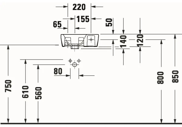 Duravit 7453600412 - Lavabo sospeso D-NEO 36x22 cm ceramica/bianco lucido