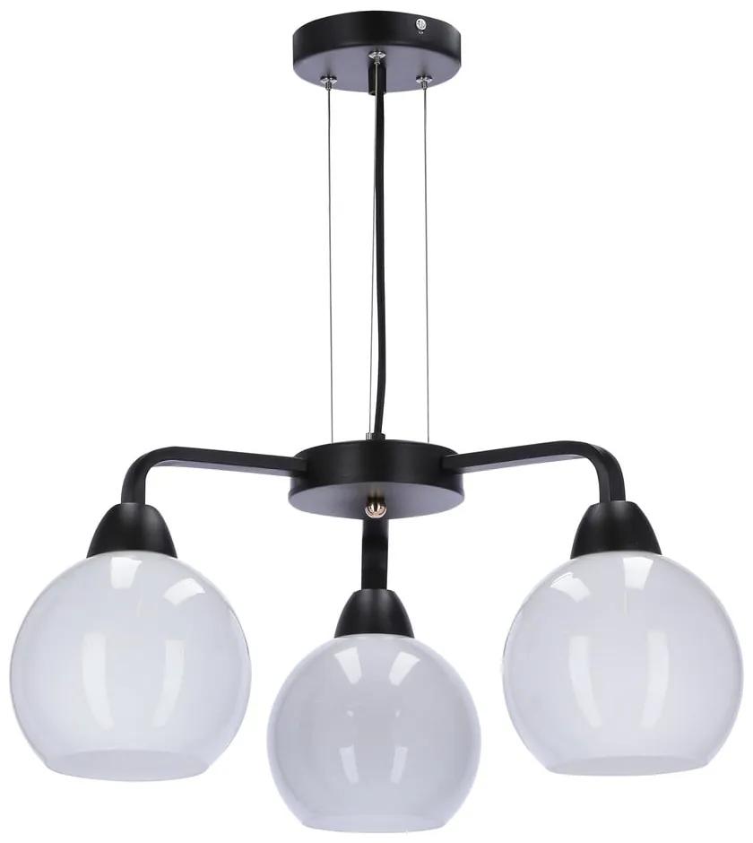 Lampada a sospensione bianca e nera con paralume in vetro ø 16 cm Caldera - Candellux Lighting