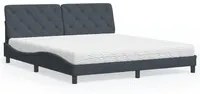 Letto con Materasso Grigio Scuro 180x200 cm in Velluto 3208671