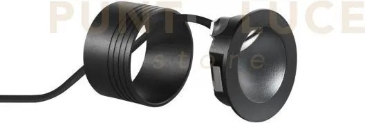 Segnapassi led onyx nero tondo 3w 430lm 3000k ip54 7,4x4,8cm