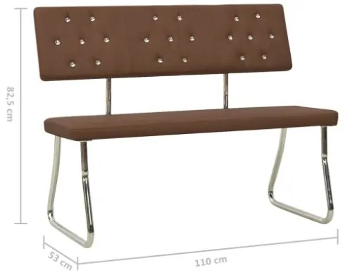 Panca 110 cm Marrone in Similpelle