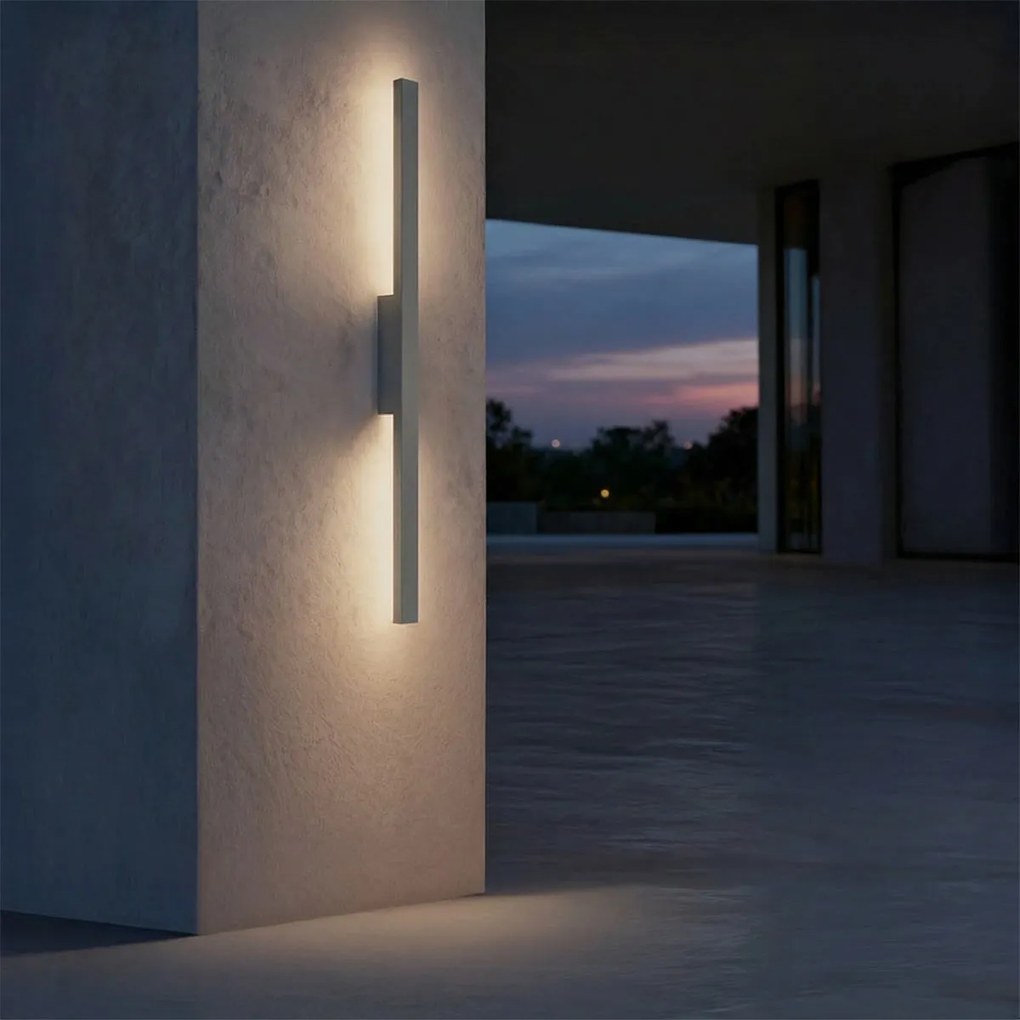 Applique Lineare 24W Luce Indiretta IP65 con LED OSRAM - Antracite Colore Bianco naturale 4.000K