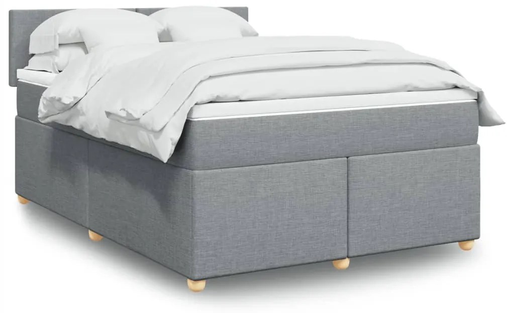 Giroletto A Molle Con Materasso Grigio Chiaro160x200 Cm Tessuto /