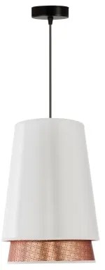 Duolla - Lampadario a sospensione con filo BELL SHINY 1xE27/15W/230V diametro 25 cm bianco/rame