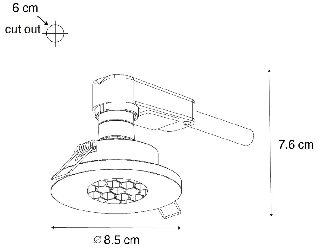 Set di 6 faretti da incasso moderni da bagno oro IP54 - Shed Honey