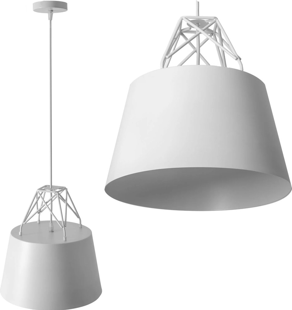 Lampada Da Soffitto Pensile Metallico Bianco APP423-1CP