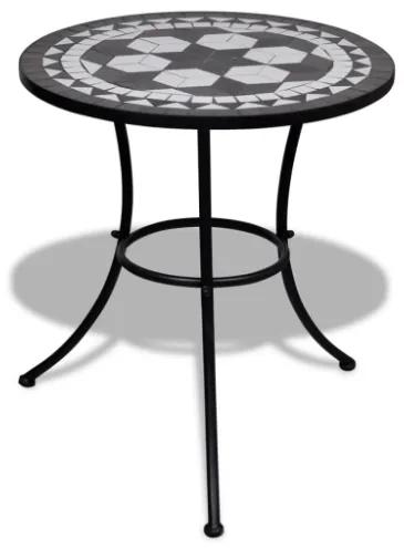Tavolo da Bistrot Nero e Bianco 60 cm a Mosaico